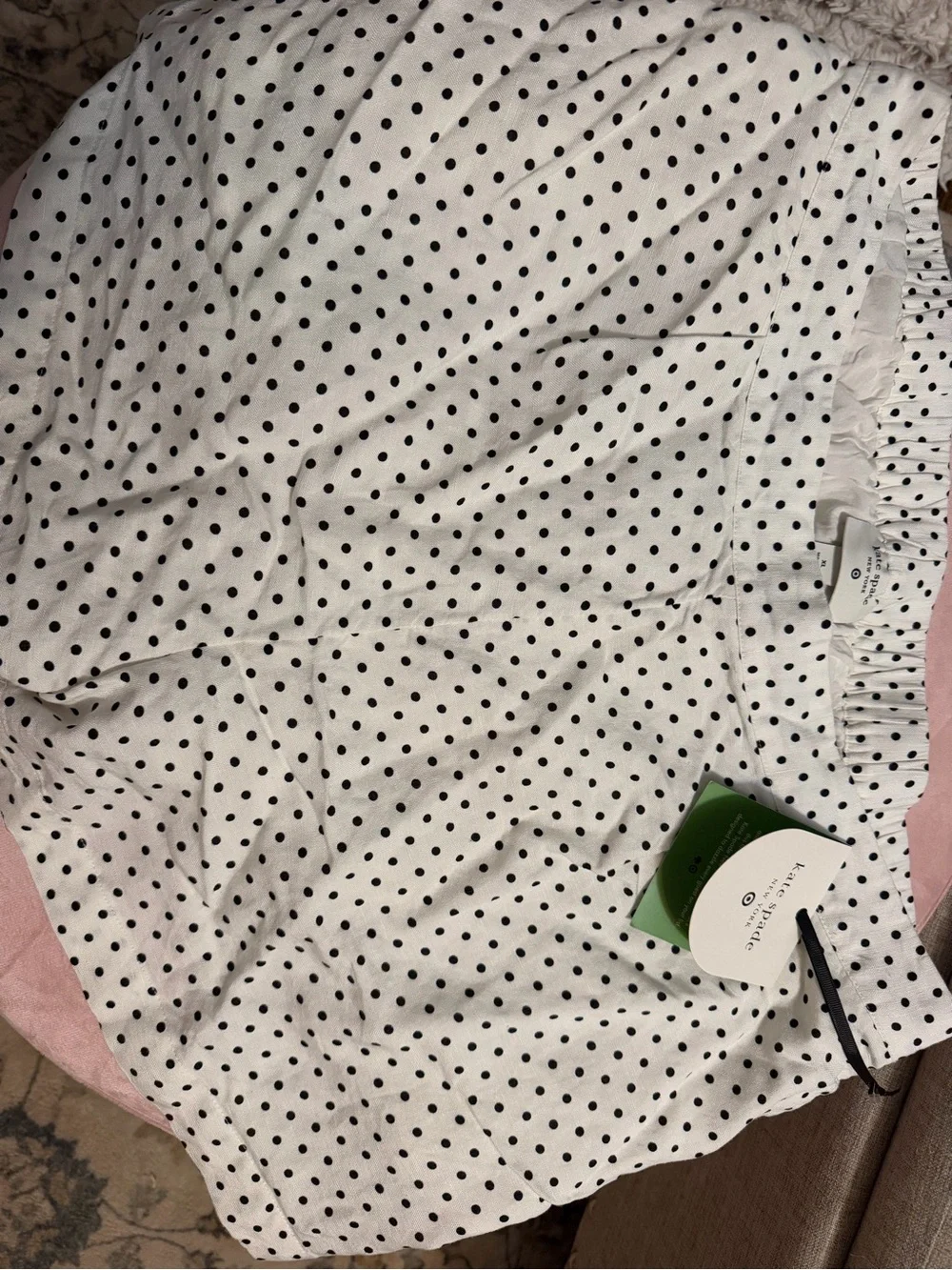 kate spade White and Navy Polka Dot Midi Shorts